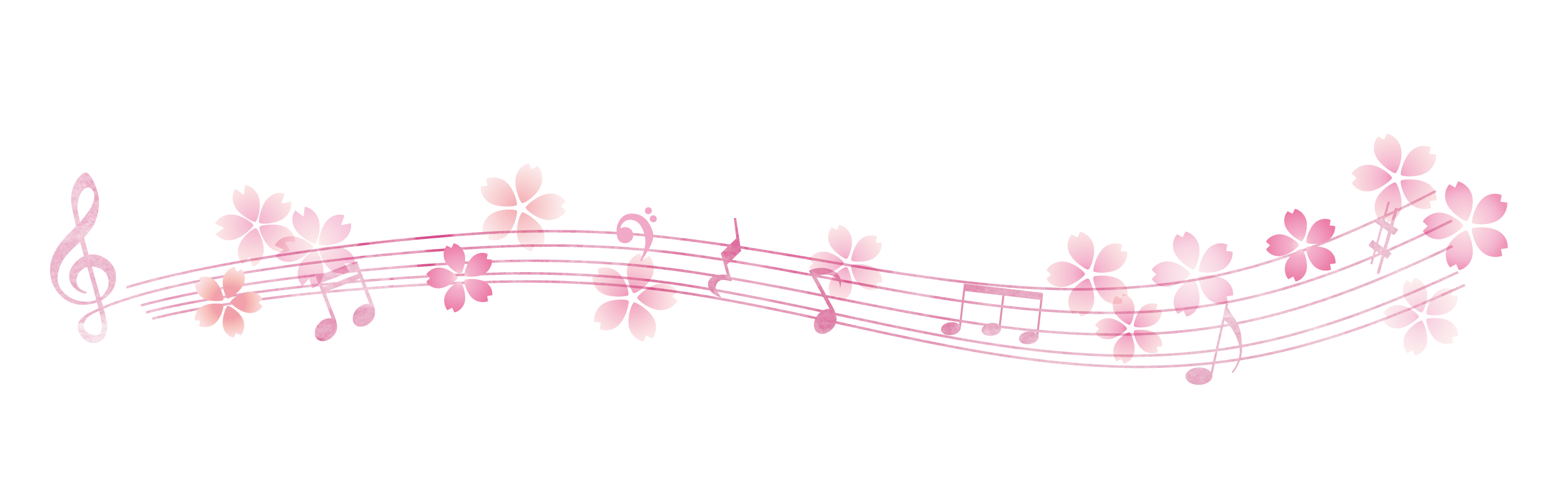 桜の花と音符のライン