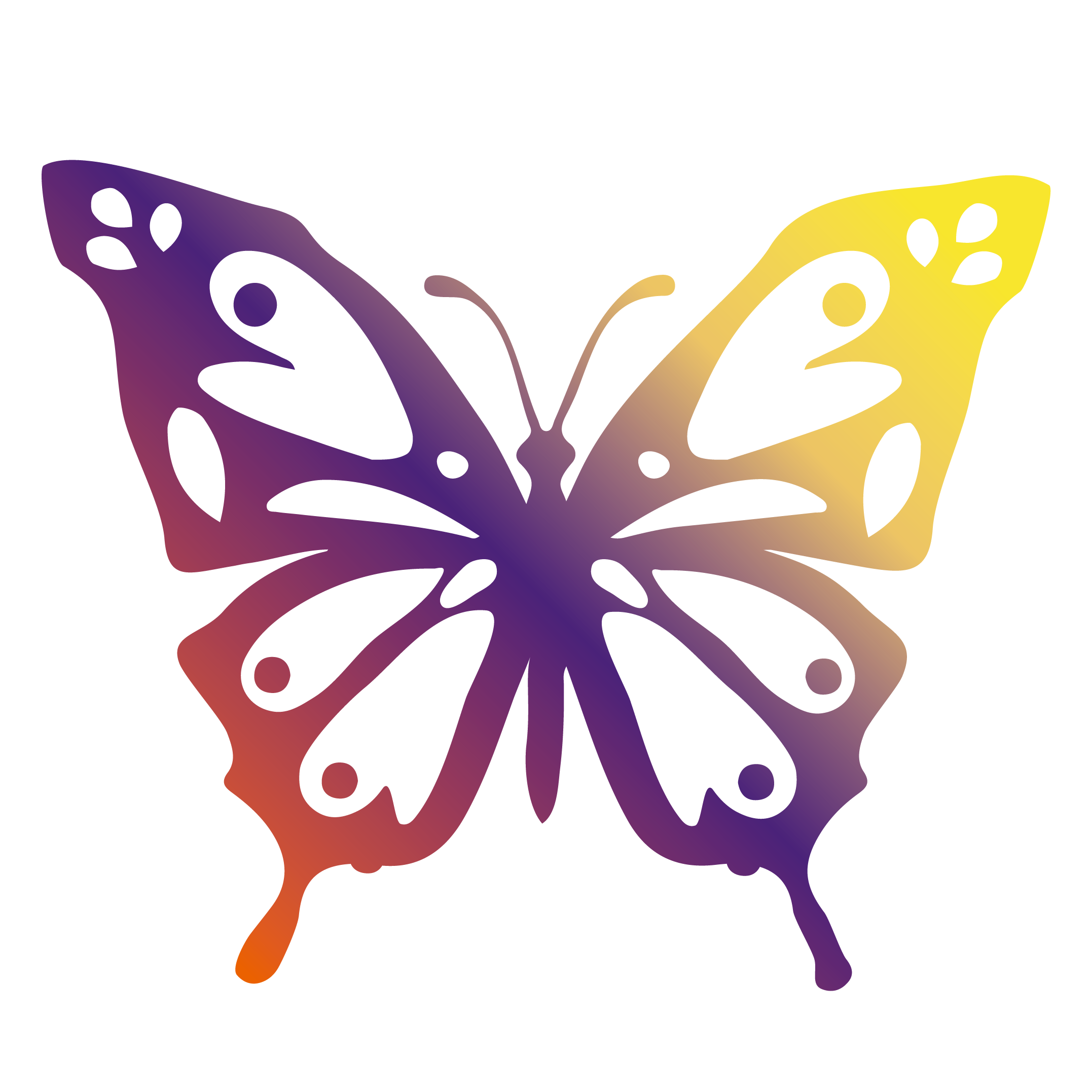 装飾的な蝶イラスト青