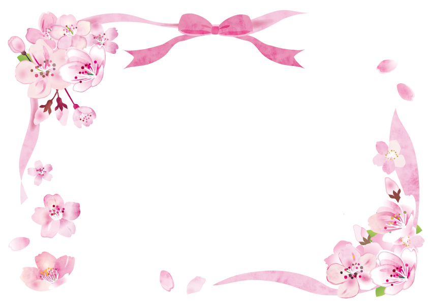 桜とリボンの春フレーム