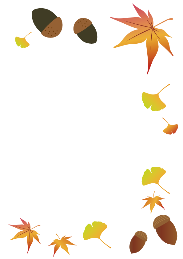 どんぐりと紅葉のフレーム
