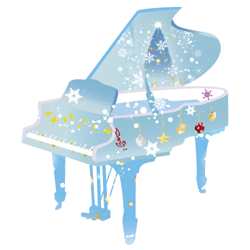 クリスマスのピアノイラスト