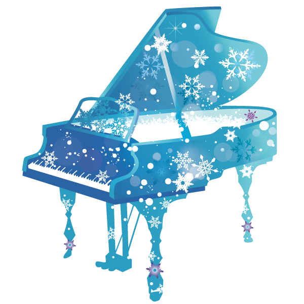 雪のピアノイラスト