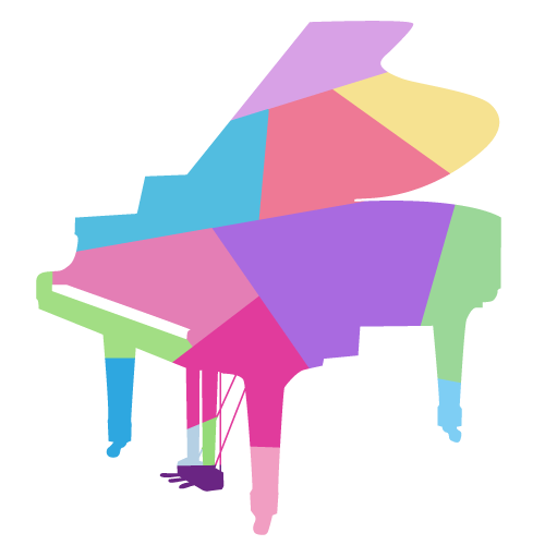カラフルなピアノイラスト