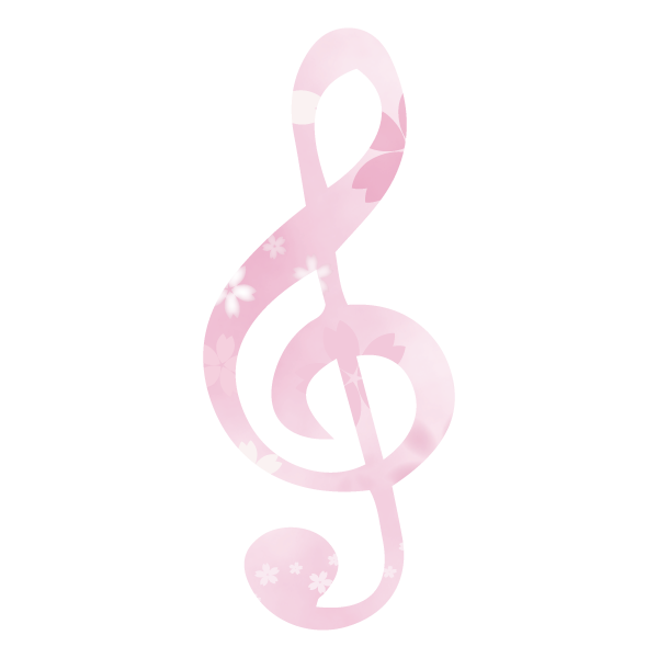 桜柄のト音記号