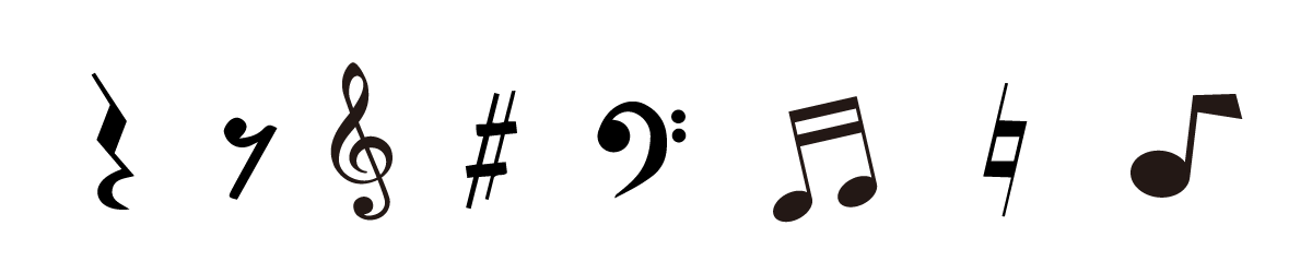 音符と音楽記号のイラスト