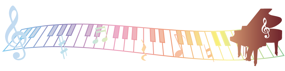 ピアノと鍵盤のイラスト