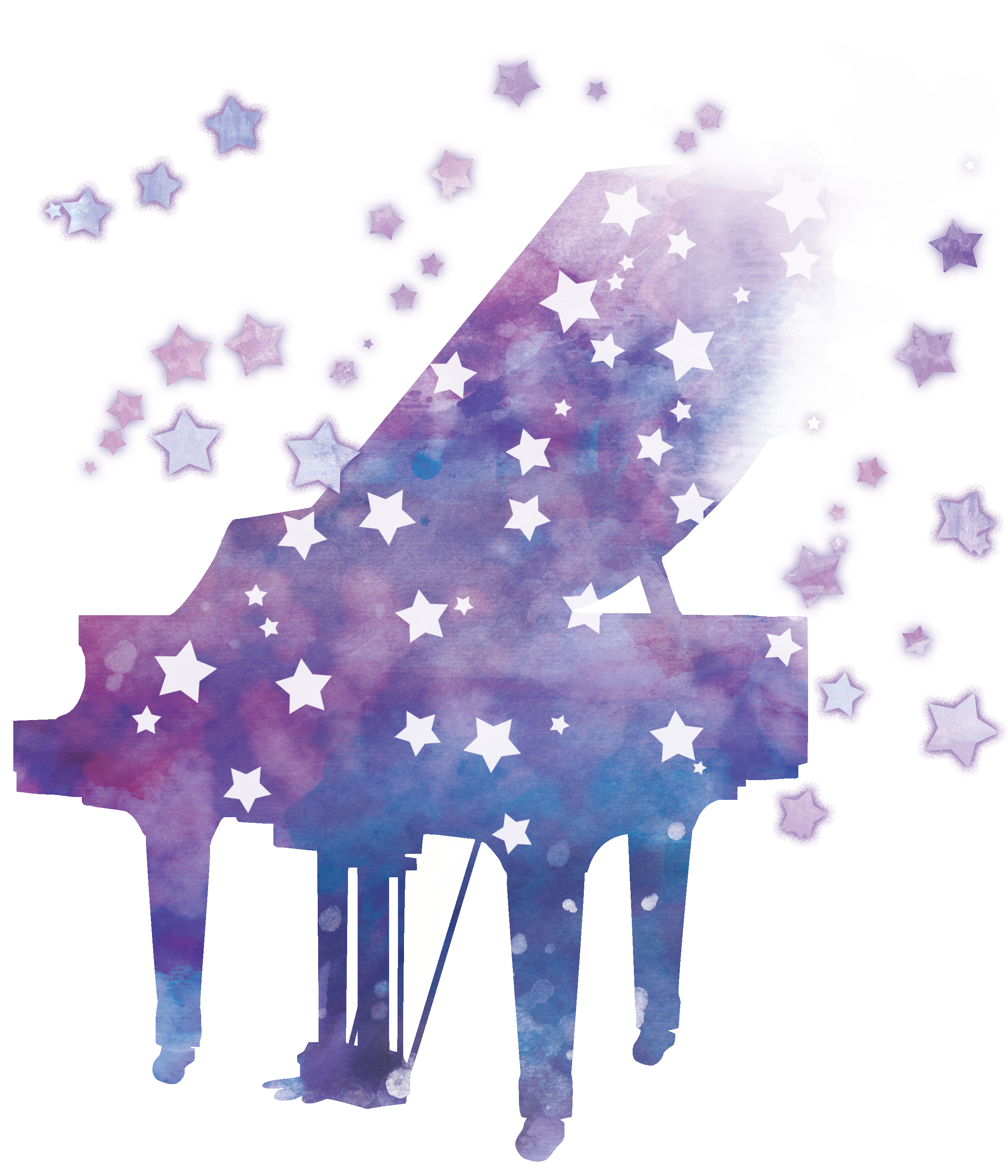 星降るピアノイラスト