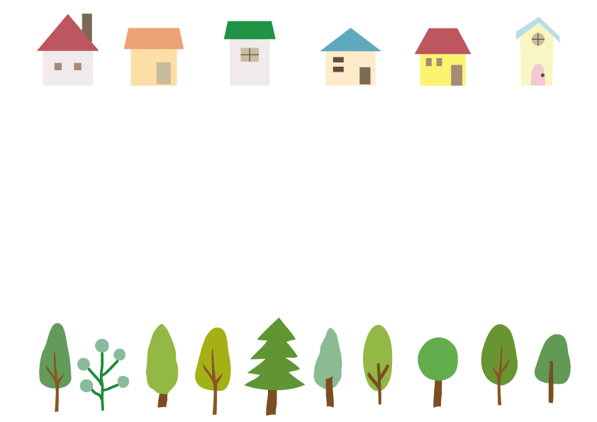 家と木のフレーム