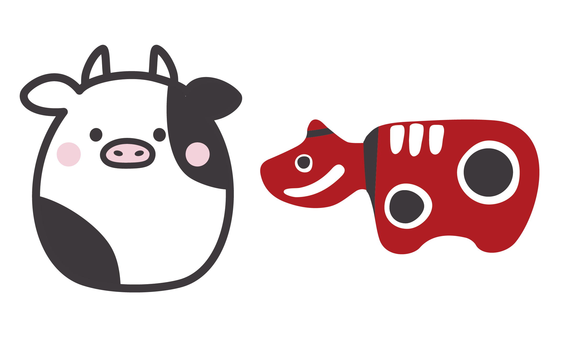 牛と赤べこ