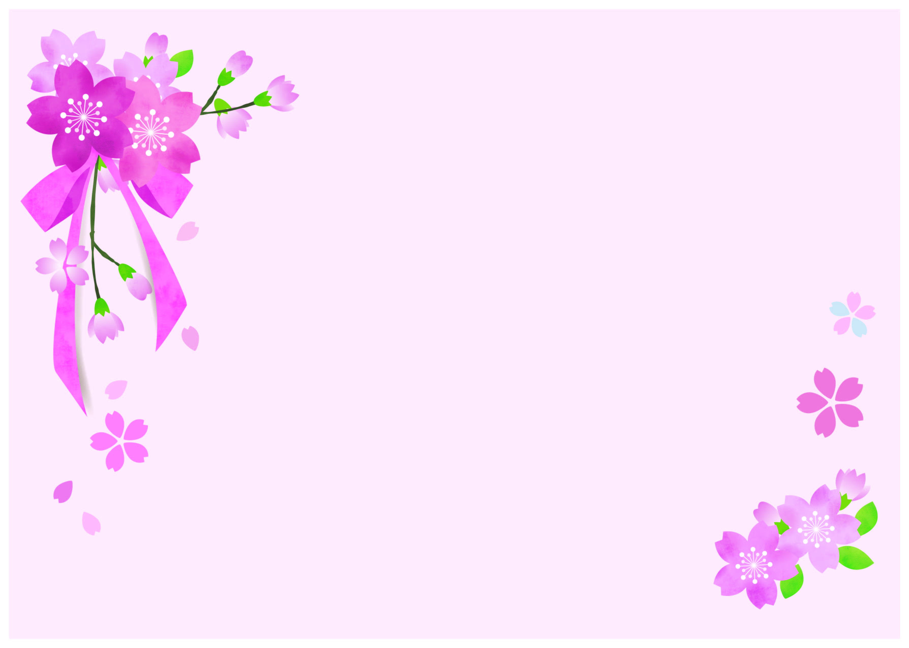 桜とリボンのピンクフレーム