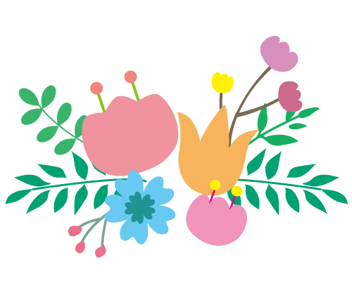 花と葉っぱのイラスト