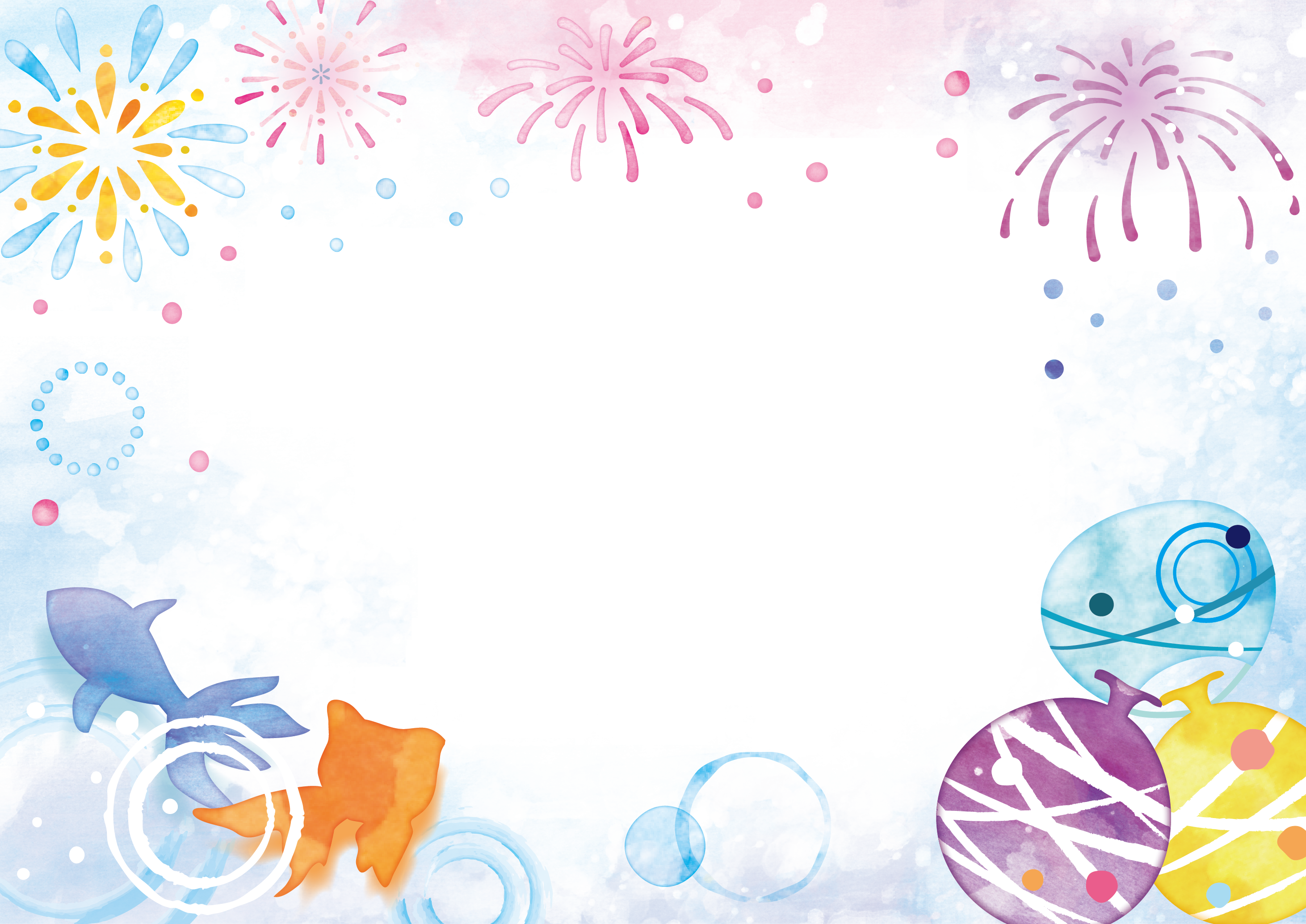 お祭りのフレーム　背景あり