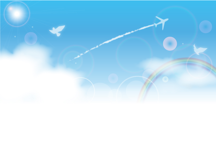 青空と飛行機雲のイラスト