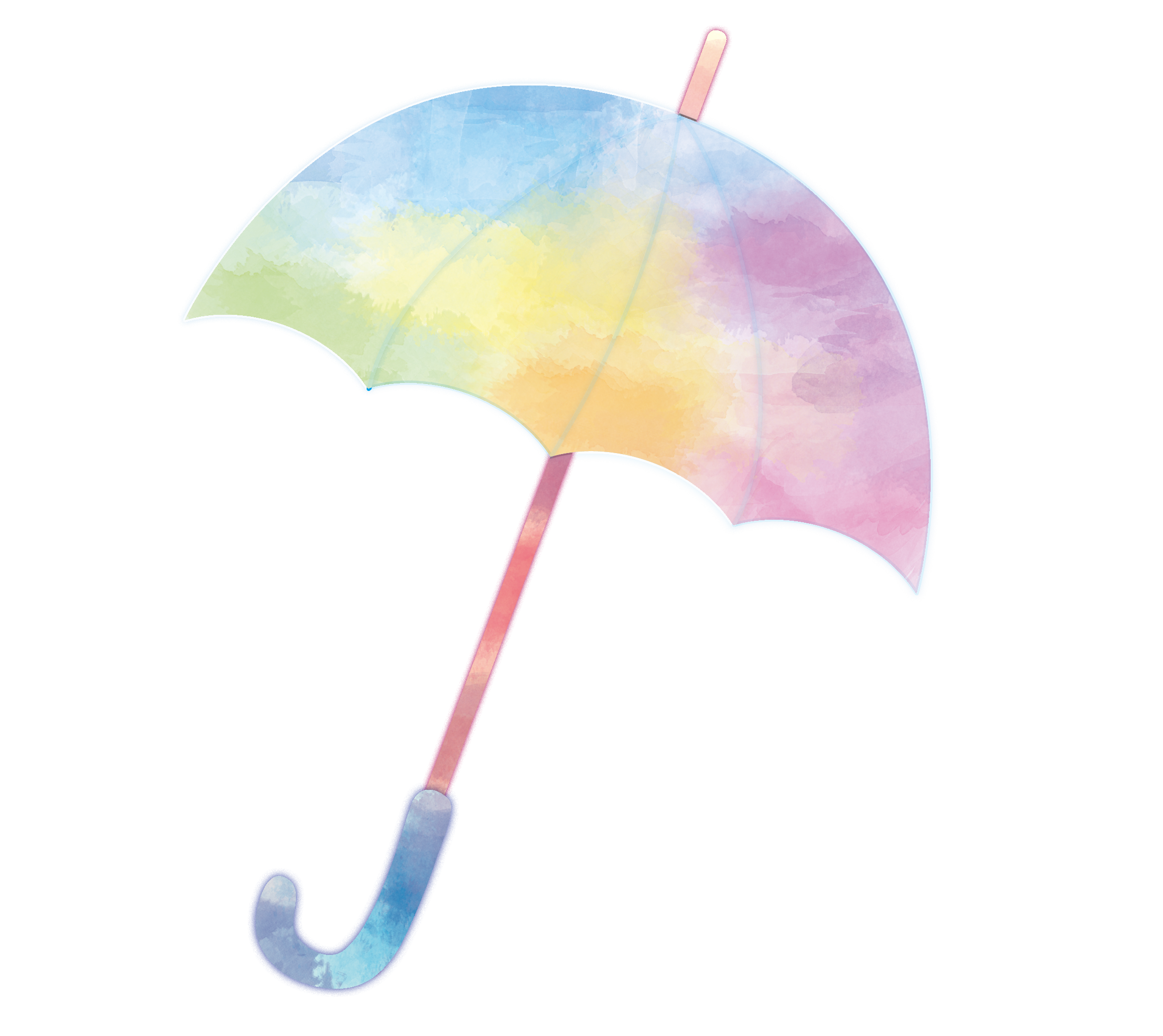 水彩風傘のイラスト