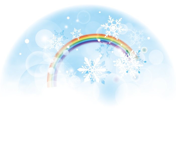 虹と雪のイラスト
